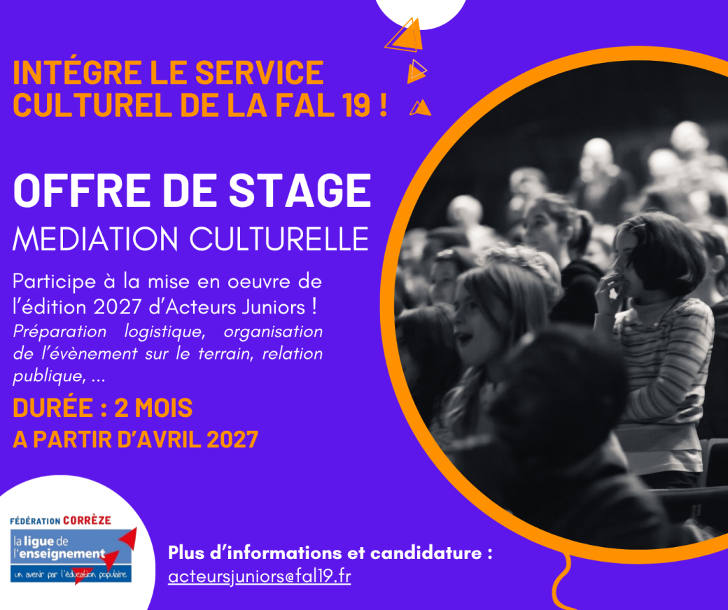 Offre stage Acteurs Juniors 2027
