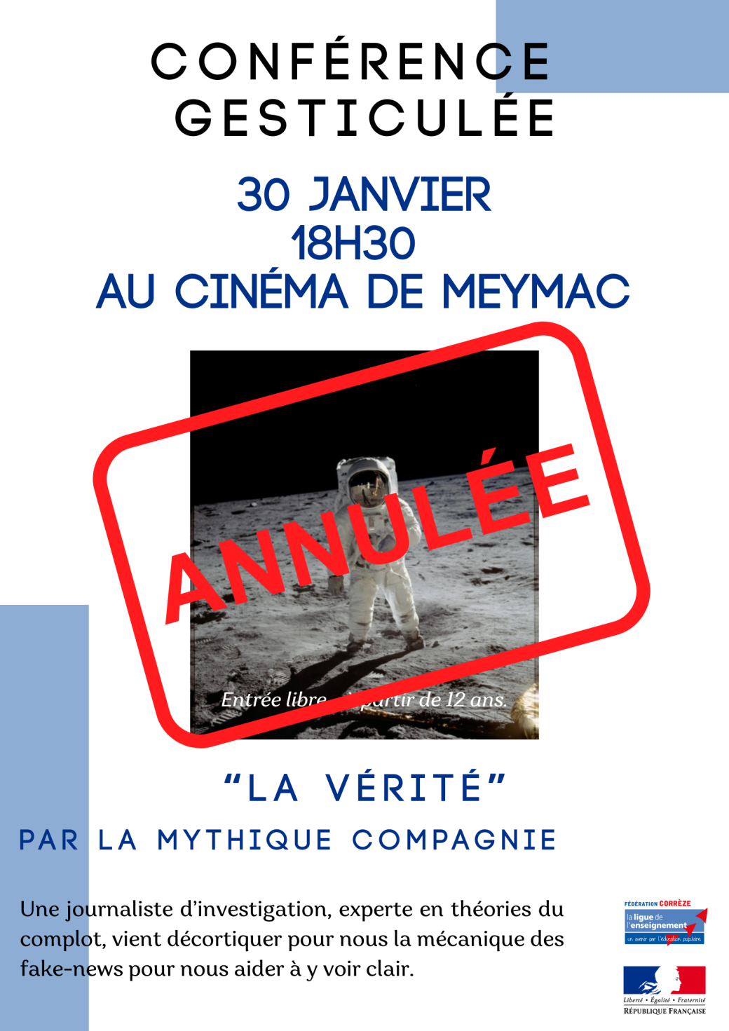 AFFICHE ANNULATION CONFERENCE GESTICULEE